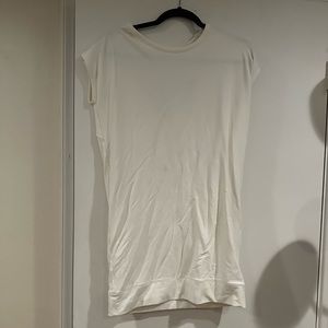 Athleta bright white t shirt cozy fabric dress